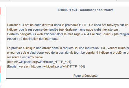Créer une page d' Erreur 404 pour votre site web B